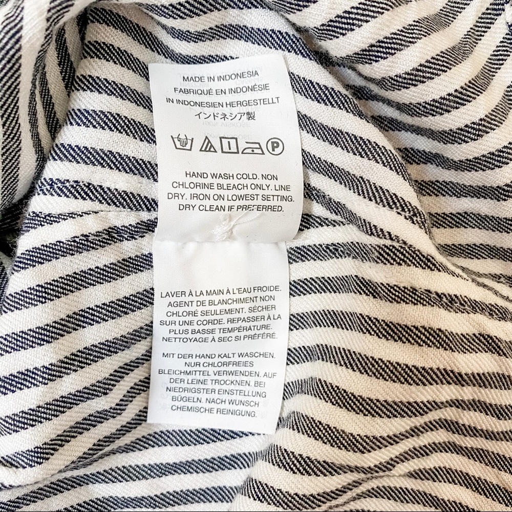 Madewell Stripe Short Sleeve Button-Down Shirt Navy White Size S - Picture 5 of 5